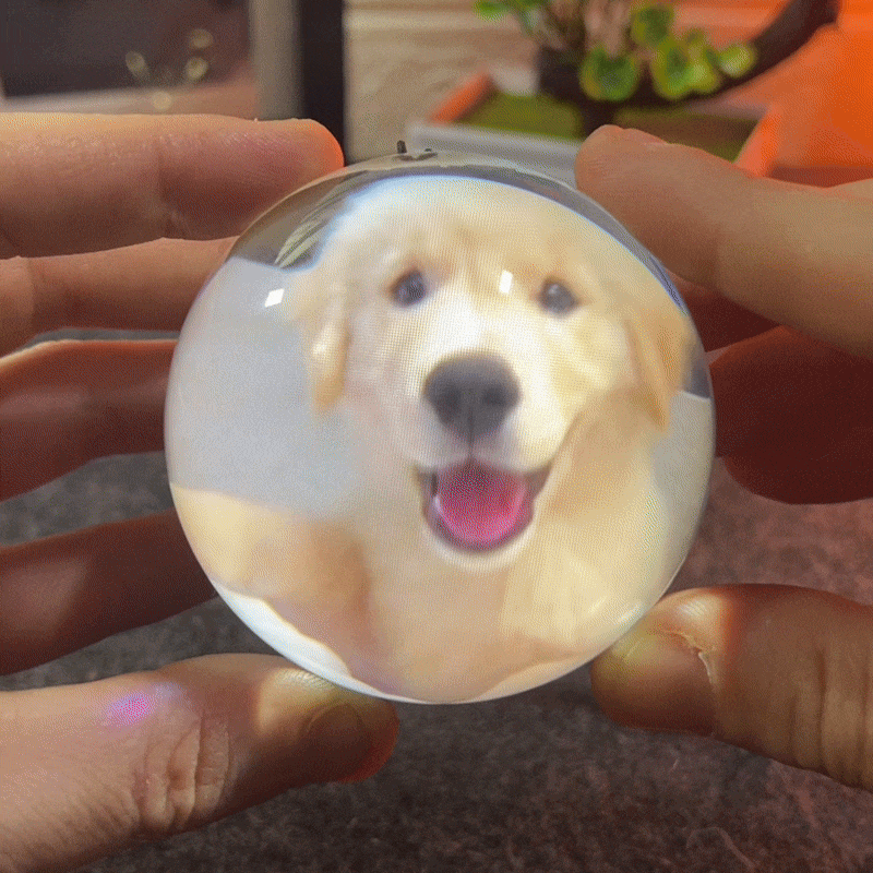 LumiOrb 3D Wifi Video Crystal Ball Personalized Dog Gift Keepsake